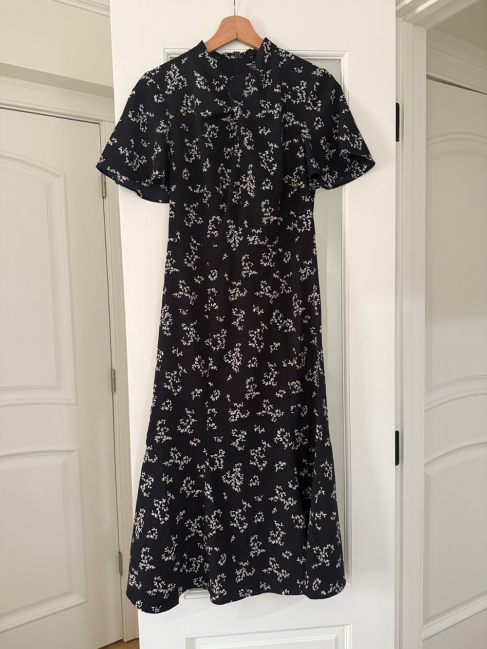 French Connection Navy Blue Floral Midi Dress